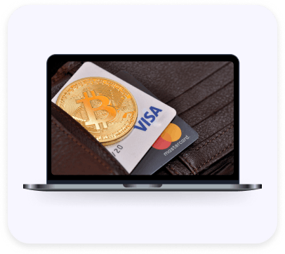 Portefeuille contenant Bitcoin et cartes